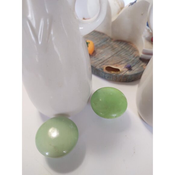 Vintage Oil & Vinegar Cruet Set Japan Hand Painted Ducks 6" Tall 1970's - Picture 8 of 14